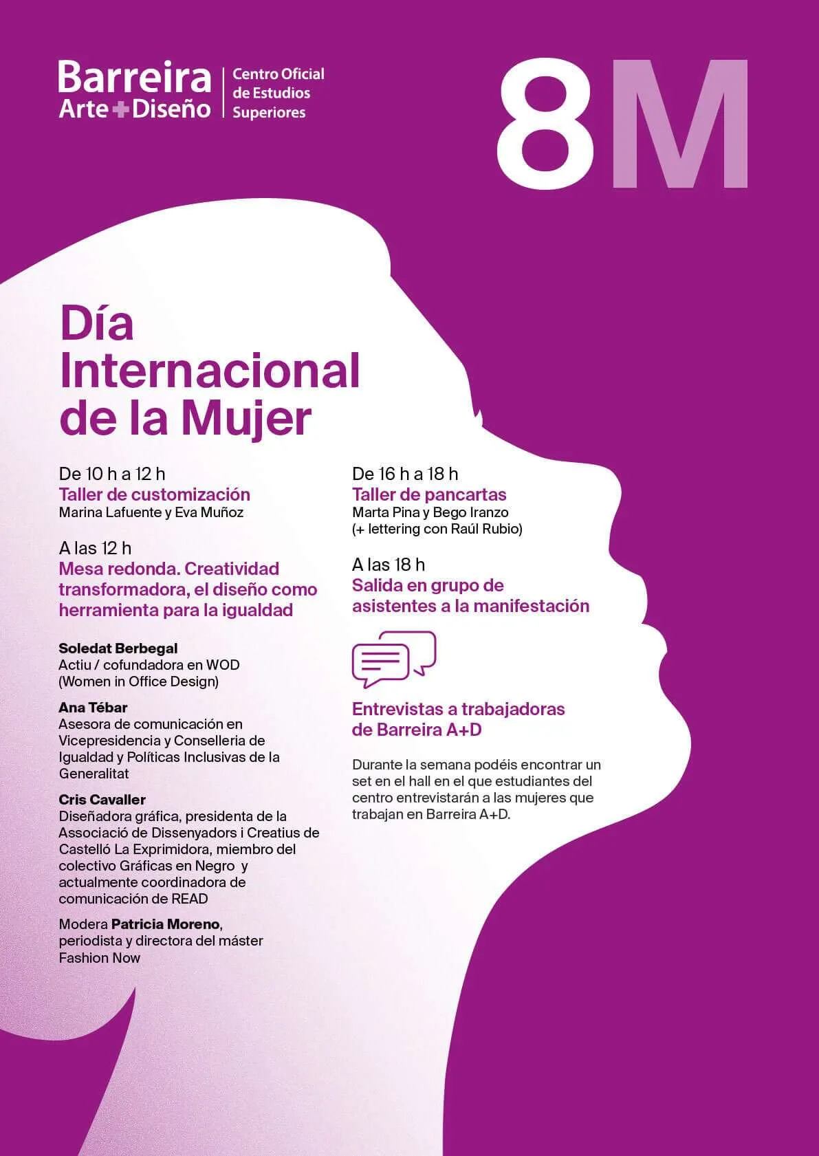 8M, Día Internacional de la Mujer: programación Barreira A+D