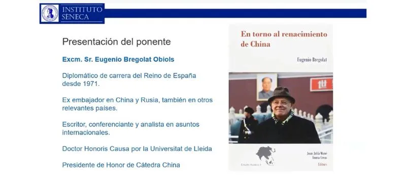 Eugenio Bregolat analiza las relaciones entre China y Rusia en una videoconferencia organizada por el Instituto Séneca