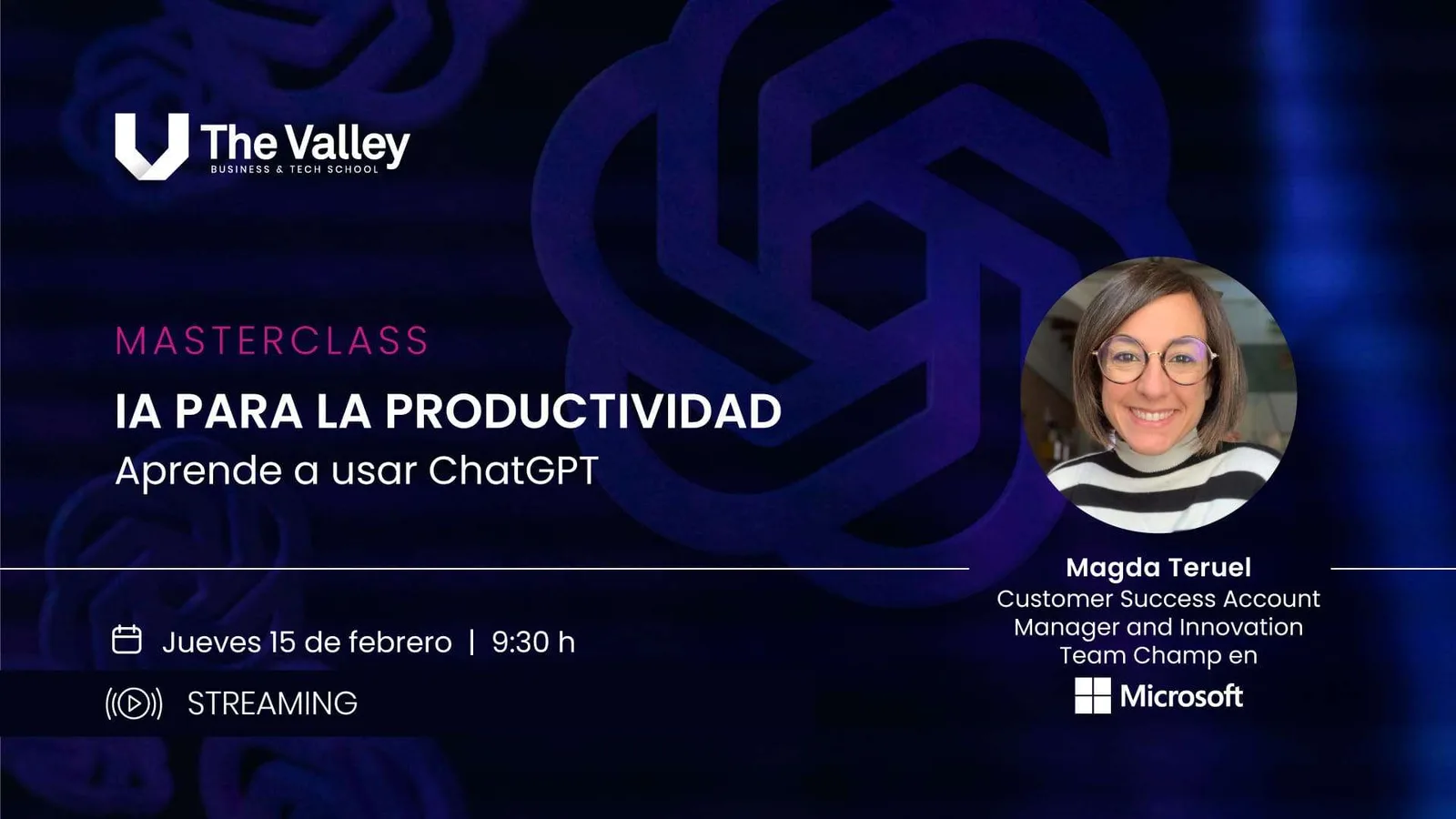 Masterclass: IA para la Productividad: Aprende a usar ChatGPT de la mano de Microsoft