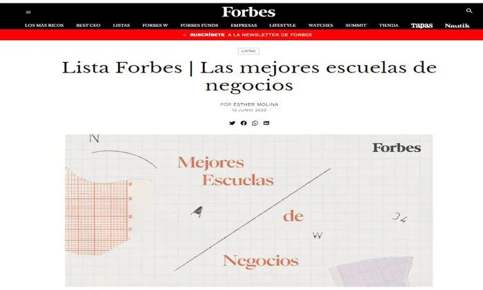 La Lista Forbes de Mejores escuelas de Negocio elige dos programas de Spain Business School